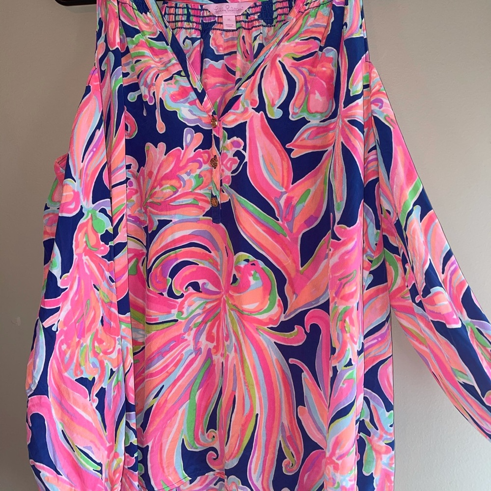 Lilly Pulitzer cold shoulder blouse